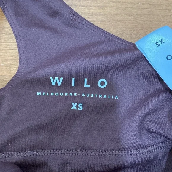 Wilo Color Block Brown Cream Athletic V Neck Polyester Spandex Sports Bra XS - Picture 4 of 5